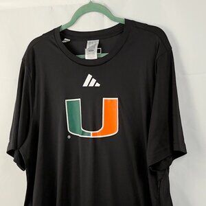 Adidas Black Miami Hurricanes T-Shirt - Size XL